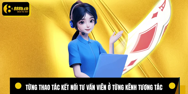 Từng thao tác kết nối tư vấn viên ở từng kênh tương tác